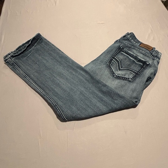 FLYPAPER Men's Jeans 32/30 Bootcut Blue Denim RN 114936 Y2K Grunge - Picture 3 of 12